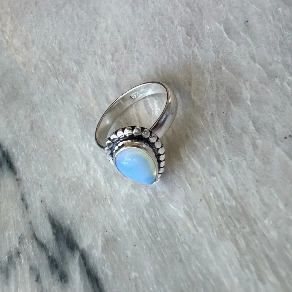 NWOT Sundance Snowy Owl Ring, Opalite, Sterling Silver